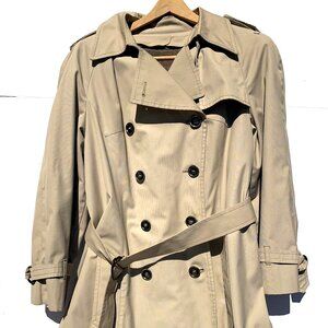 VTG Womens London Fog Maincoat Removeable Fleece Lined Trench Coat 70s Khaki 12R